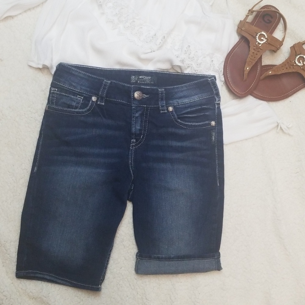 Silver Bermuda shorts